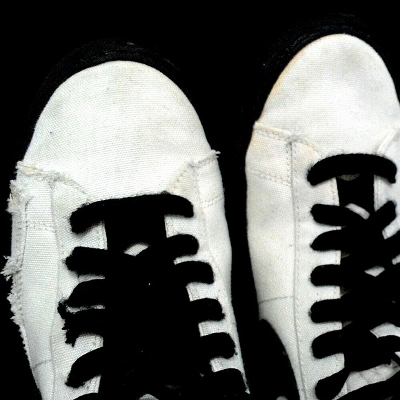 NIKE Blazer blk & wht raw canvas hi tops Mens 7 Narrow or Womens 8.5 - Picture 5 of 14